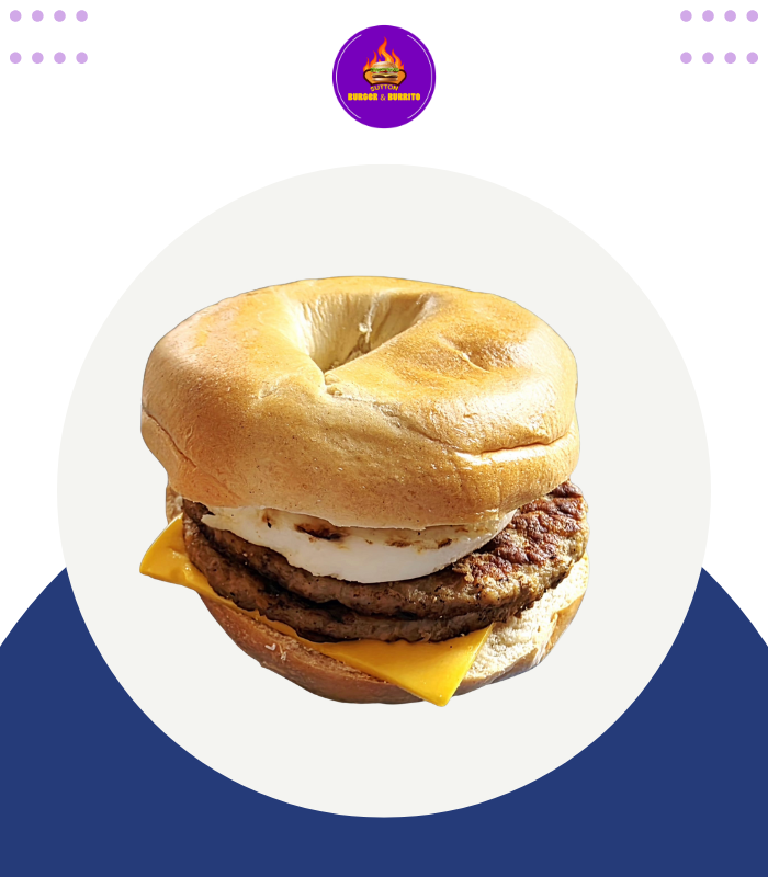 Dauble sausage +Egg Bagel Dauble sausage +Egg Bagel